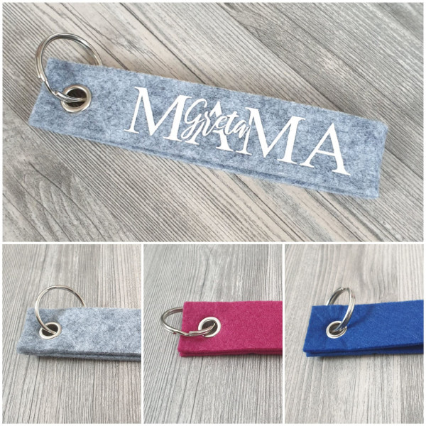 Schlüsselanhänger personalisiert mit Wunschtext aus Filz, Anhänger mit Name, Geschenkidee Oma, Opa, Mama, Papa, Tante, Onkel, Patenonkel