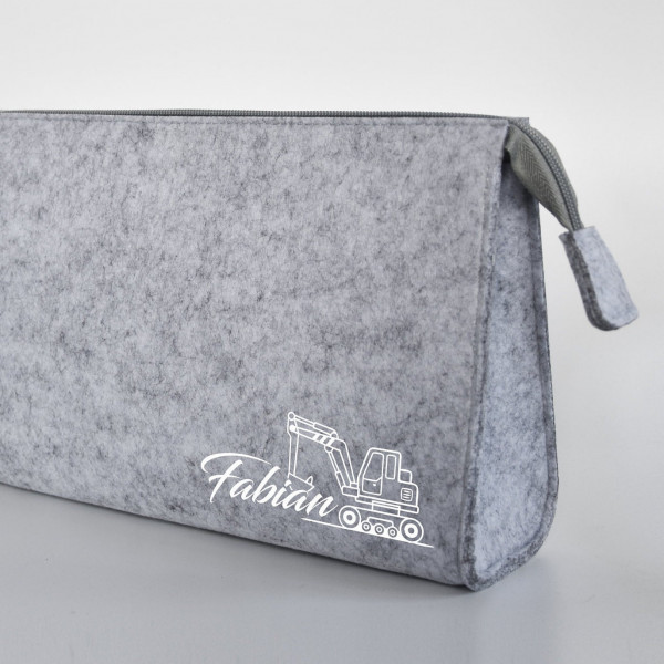 Personalisierte Wickeltasche aus Filz 28x19x8 cm | Kulturtasche | Kosmetiktasche | Schminktasche