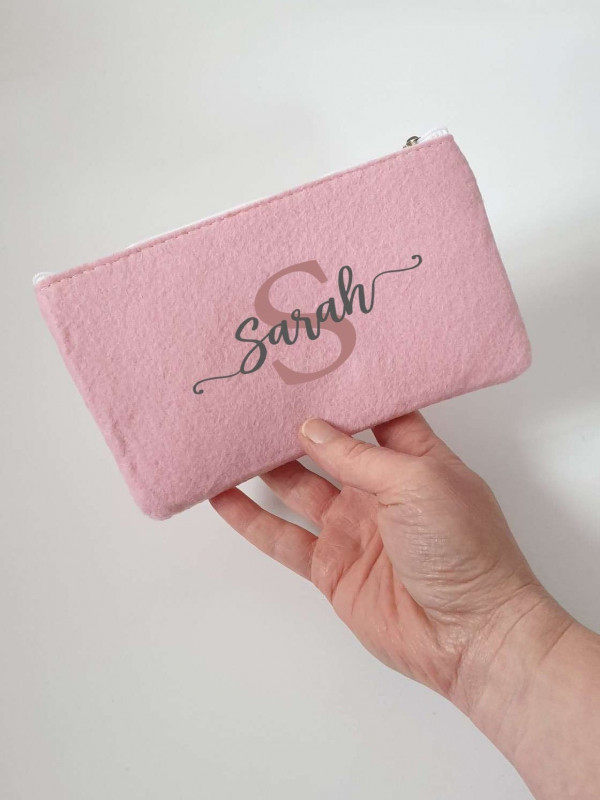 Kleine Schminktasche aus Filz 18x10 cm | Personalisiert | Kosmetiktasche mit Namen | Kulturtasche | Filz-Mäppchen | Geschenk | Beauty Bag – Bild 4