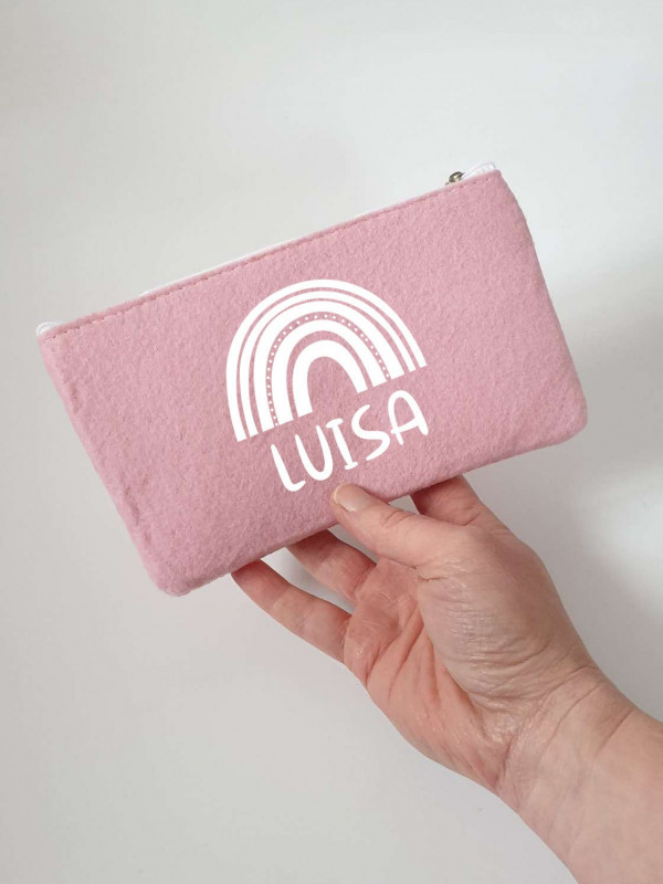 Kleine Schminktasche aus Filz 18x10 cm | Personalisiert | Kosmetiktasche mit Namen | Kulturtasche | Filz-Mäppchen | Geschenk | Beauty Bag – Bild 3