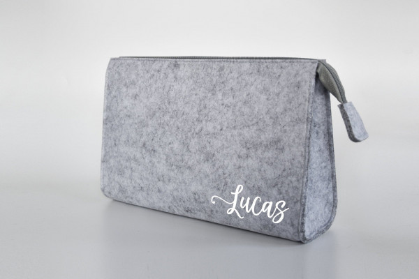 Personalisierte Kosmetiktasche aus Filz 28x19x8 cm | Kulturtasche | Schminktasche | Wickeltasche | Namen – Bild 2