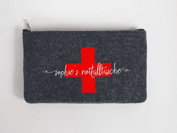 Kleine Erste Hilfe Tasche aus Filz 18x10 cm | Personalisiert mit Wunschtext | für Pflaster etc. | Filz-Notfall-Tasche | Geschenk – Bild 6