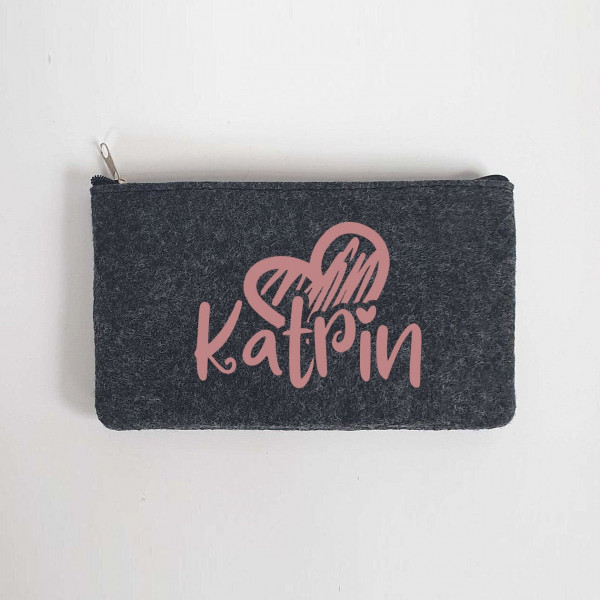 Kleine Schminktasche / Mäppchen aus Filz 18x10 cm | Personalisiert | Kosmetiktasche mit Namen |  Filz-Mäppchen | Geschenk | Beauty Bag – Bild 4
