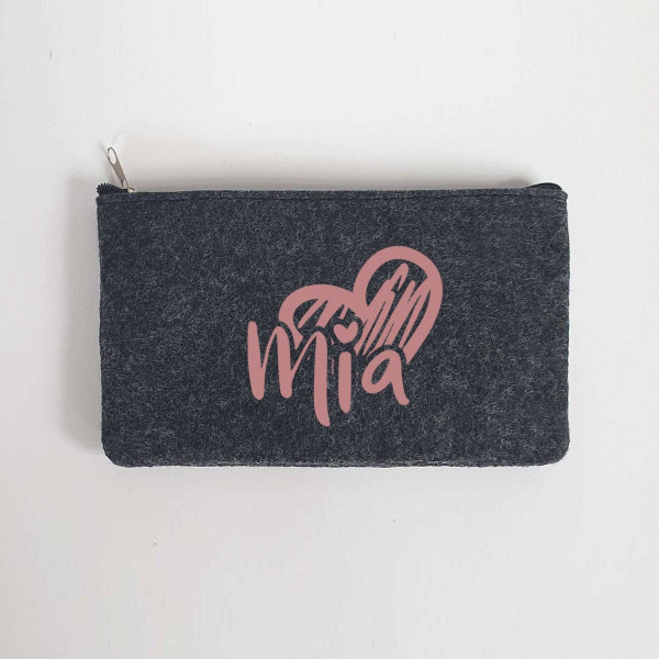 Kleine Schminktasche / Mäppchen aus Filz 18x10 cm | Personalisiert | Kosmetiktasche mit Namen |  Filz-Mäppchen | Geschenk | Beauty Bag – Bild 3