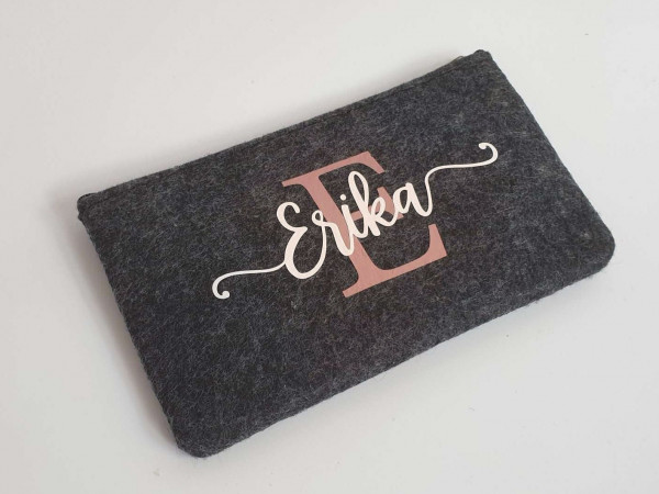 Kleine Schminktasche aus Filz 18x10 cm | Personalisiert | Kosmetiktasche mit Namen | Kulturtasche | Filz-Mäppchen | Geschenk | Beauty Bag – Bild 2