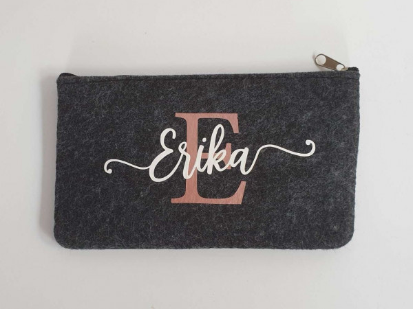 Kleine Schminktasche aus Filz 18x10 cm | Personalisiert | Kosmetiktasche mit Namen | Kulturtasche | Filz-Mäppchen | Geschenk | Beauty Bag – Bild 3