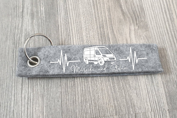 Van / Bulli / Bus Schlüsselanhänger personalisiert mit Wunschtext, Camping, Anhänger mit Text, Schlüsselanhänger, Geschenkidee – Bild 2