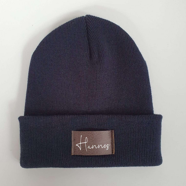 Kinder Mütze personalisiert | Hipster Beanie | Mütze | Wintermütze | Blaue Mütze mit Namen | Herbst