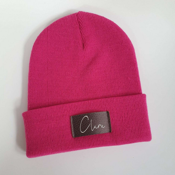 Kinder Mütze personalisiert | Hipster Beanie | Mütze | Wintermütze | Pinke Mütze mit Namen | Herbst