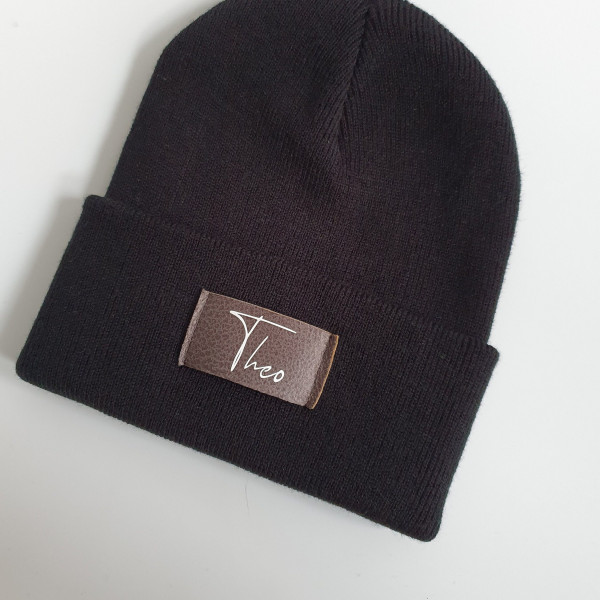Schwarze Kinder Mütze personalisiert | Hipster Beanie | Mütze | Wintermütze | Mütze mit Namen | Herbst – Bild 5