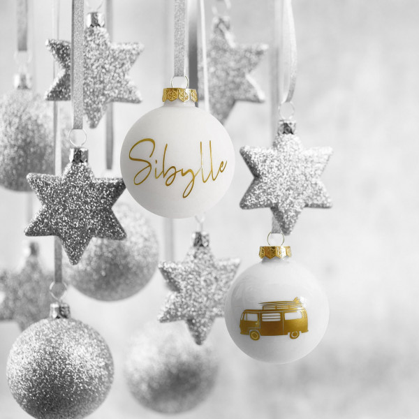 Weihnachtskugel mit Namen | Glas-Kugel | Christbaum Kugel | Geschenk | Personailisert | Baumschmuck | Weihnachtsgeschenk – Bild 3