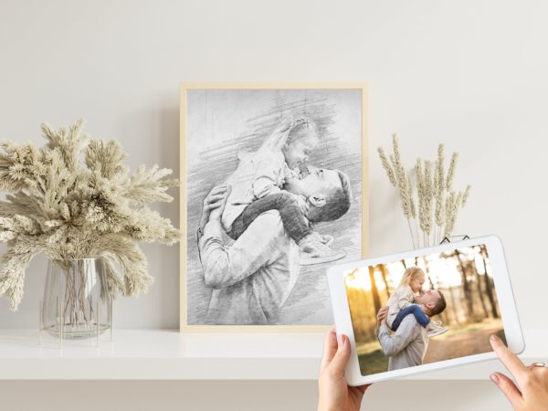 Personalisierte Bleistift Zeichnung vom Foto | Digitale Skizze | Bleistiftzeichnung | Individuelle Zeichnung | Bleistiftskizze | Portait – Bild 2