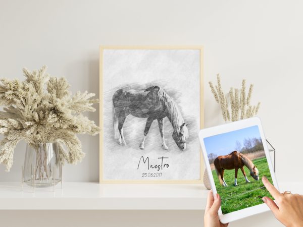 Digitale Bleistift Zeichnung von deinem Haustier | Skizze vom Foto | Individuelle Bleistiftskizze | Hund | Katze | Pferd | Tier | Bild – Bild 4