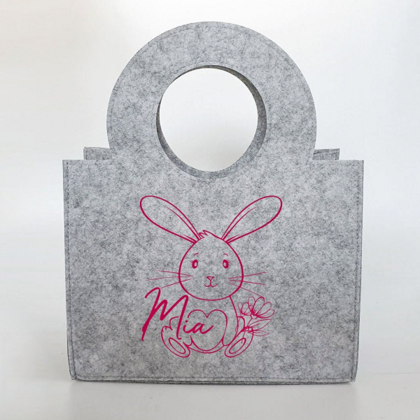 Personalisierte süße Ostertasche aus Filz 27 x 13 x 21 cm | Tasche mit Namen | Oster-Tasche | Osterkorb | Geschenk | Ostern