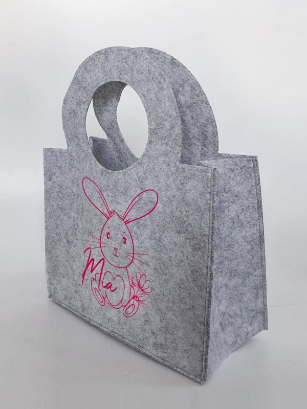 Personalisierte süße Ostertasche aus Filz 27 x 13 x 21 cm | Tasche mit Namen | Oster-Tasche | Osterkorb | Geschenk | Ostern – Bild 3