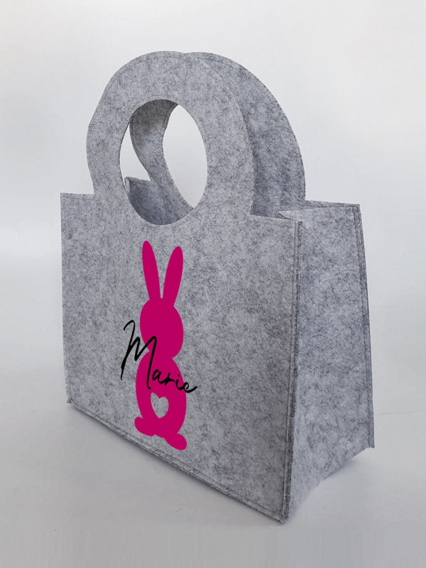 Personalisiertes Osterkörbchen aus Filz 27 x 13 x 21 cm | Tasche mit Namen | Ostertasche | Osterkorb | Geschenk | Ostern – Bild 6
