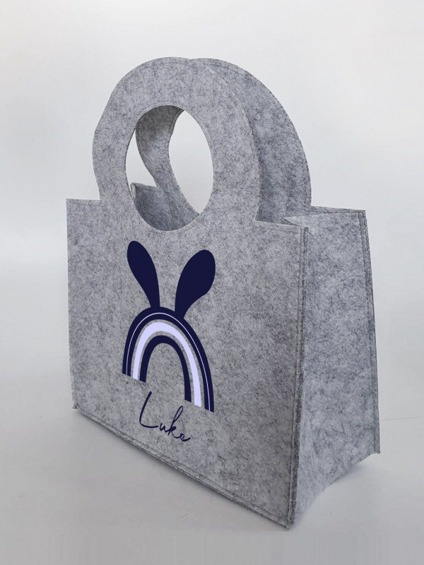 Personalisierte Oster-Tasche aus Filz 27 x 13 x 21 cm | Tasche mit Namen | Ostertasche | Osterkorb | Geschenk | Ostern – Bild 3