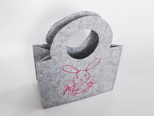Personalisierte süße Ostertasche aus Filz 27 x 13 x 21 cm | Tasche mit Namen | Oster-Tasche | Osterkorb | Geschenk | Ostern – Bild 4