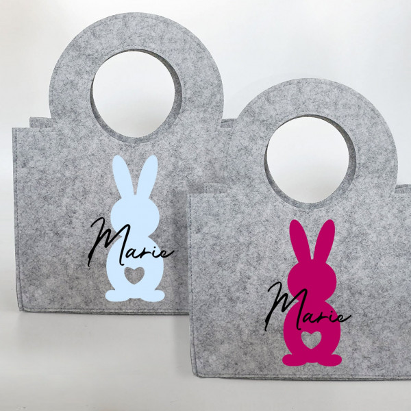Personalisiertes Osterkörbchen aus Filz 27 x 13 x 21 cm | Tasche mit Namen | Ostertasche | Osterkorb | Geschenk | Ostern
