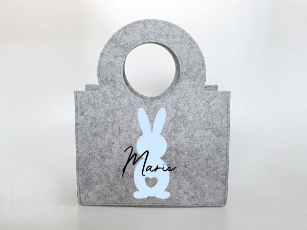 Personalisiertes Osterkörbchen aus Filz 27 x 13 x 21 cm | Tasche mit Namen | Ostertasche | Osterkorb | Geschenk | Ostern – Bild 3