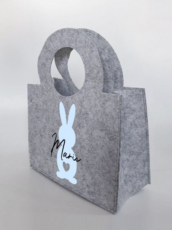 Personalisiertes Osterkörbchen aus Filz 27 x 13 x 21 cm | Tasche mit Namen | Ostertasche | Osterkorb | Geschenk | Ostern – Bild 7