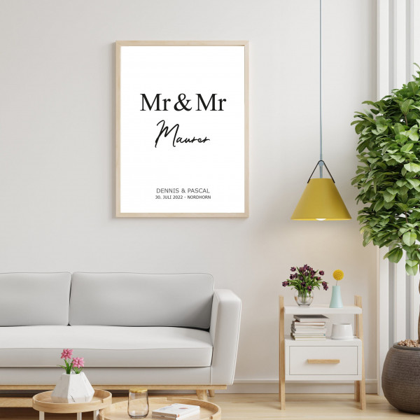 Personalisiertes Hochzeits Poster | Mr & Mrs | Hochzeit | Wedding | Geschenk | Plakat | Bild | Name | Geschenk | Paar | Mrs/Mr und Mrs/Mr – Bild 2