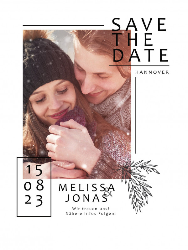 Digitale Save the Date Karte - Whats App, EMail oder zum ausdrucken - Einladung - Einladungskarte - Personalisiert - Hochzeit – Bild 2