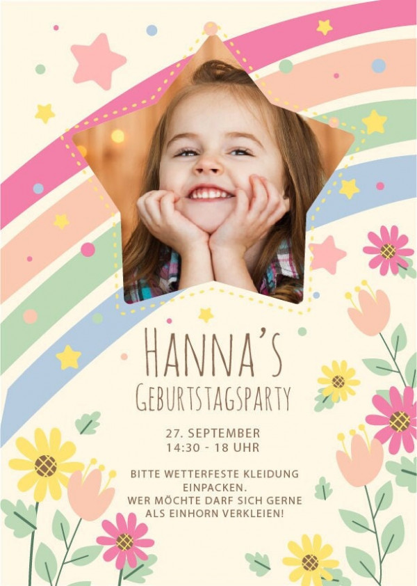 Digitale Einladung mit Foto zum Geburtstag - Karte - Whats App, EMail oder zum ausdrucken - Party - Einladungskarte - Personalisiert – Bild 2