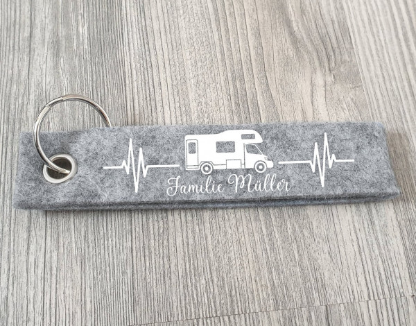 Wohnmobil Schlüsselanhänger personalisiert mit Wunschtext, Camping, Anhänger mit Text, Schlüsselanhänger, Geschenkidee, WoMo mit Tür hinten – Bild 6