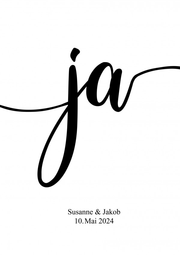 Personalisiertes Hochzeits Poster | Hochzeit | Wedding | Ja | Geschenk | Plakat | Bild | Name | Geschenk | Paar | persönlich – Bild 2
