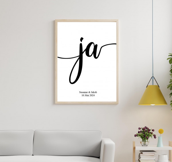 Personalisiertes Hochzeits Poster | Hochzeit | Wedding | Ja | Geschenk | Plakat | Bild | Name | Geschenk | Paar | persönlich – Bild 3