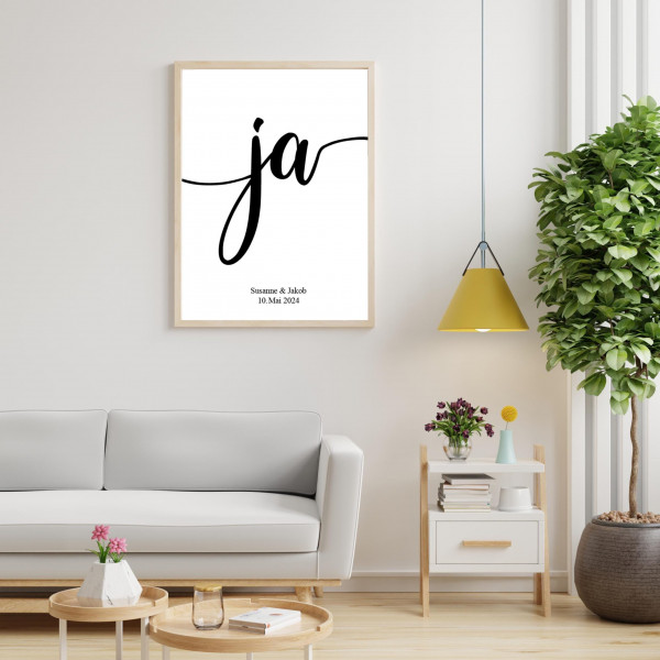 Personalisiertes Hochzeits Poster | Hochzeit | Wedding | Ja | Geschenk | Plakat | Bild | Name | Geschenk | Paar | persönlich