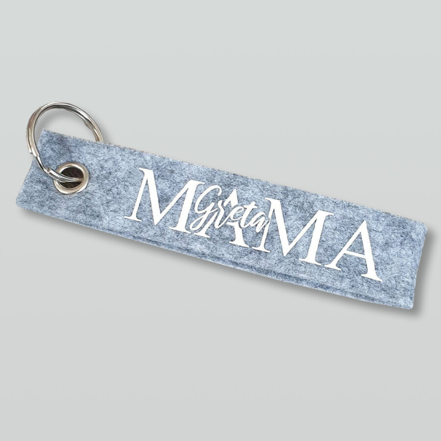 Schlüsselanhänger personalisiert mit Wunschtext aus Filz, Anhänger mit Name, Geschenkidee Oma, Opa, Mama, Papa, Tante, Onkel, Patenonkel