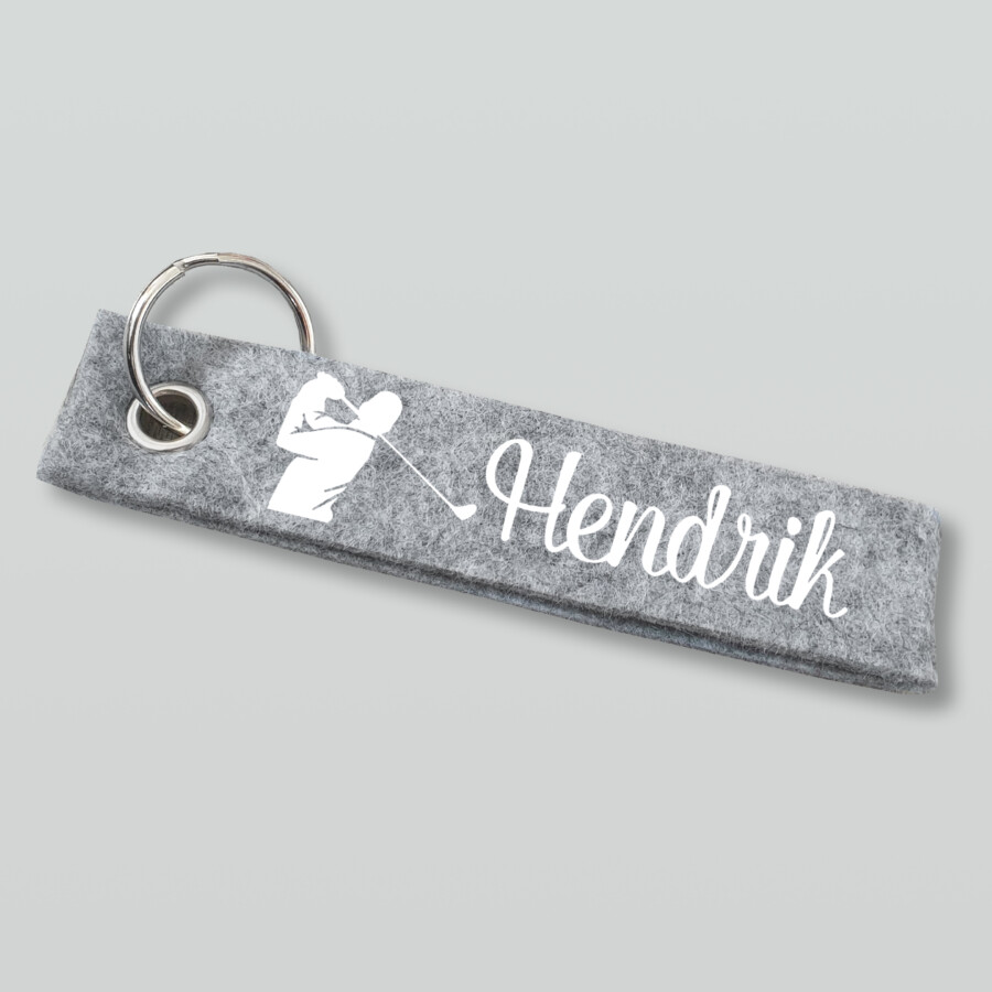 Golfer Schlüsselanhänger personalisiert mit Wunschtext, Golf, Anhänger mit Text, Schlüsselanhänger, Geschenkidee