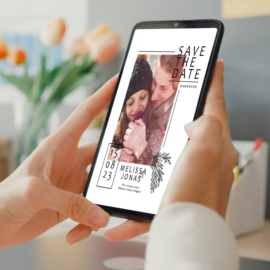 Digitale Save the Date Karte - Whats App, EMail oder zum ausdrucken - Einladung - Einladungskarte - Personalisiert - Hochzeit