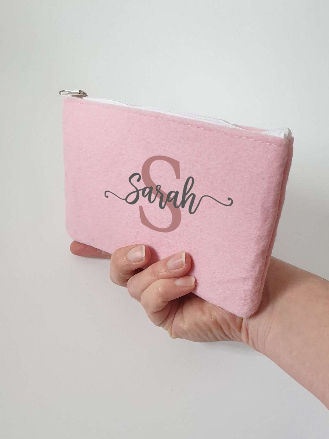 Kleine Kosmetiktasche aus Filz 18x10 cm | Personalisiert | Schminktasche mit Namen | Kulturtasche | Filz-Mäppchen | Geschenk | Beauty Bag – Bild 5