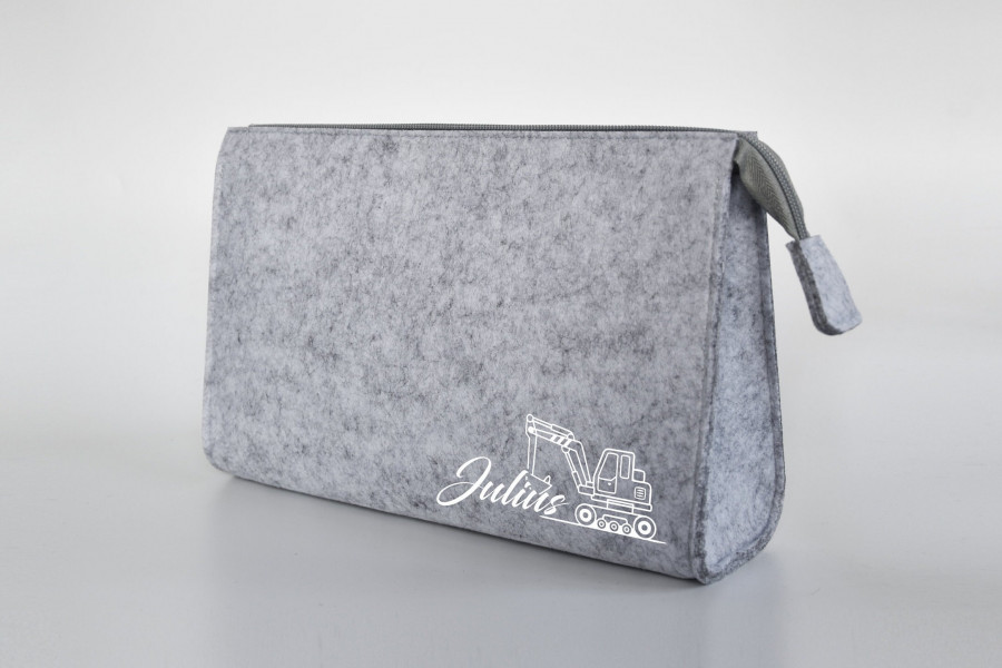 Personalisierte Wickeltasche aus Filz 28x19x8 cm | Kulturtasche | Kosmetiktasche | Schminktasche