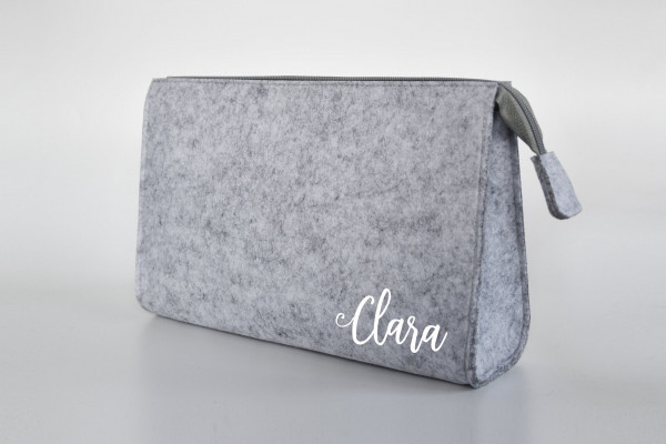 Personalisierte Kosmetiktasche aus Filz 28x19x8 cm | Kulturtasche | Schminktasche | Wickeltasche | Namen – Bild 3