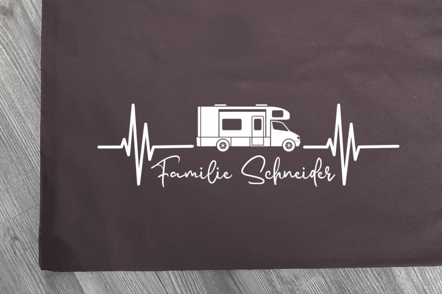 Personalisierte Baumwolltasche, Stoffbeutel, Tasche, 100% Baumwolle, Geschenk, Geschenkidee, Camping, Unterwegs, Herzschlag