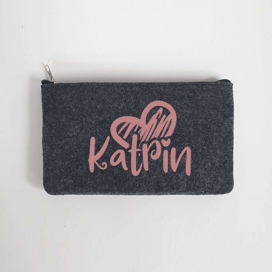 Kleine Schminktasche / Mäppchen aus Filz 18x10 cm | Personalisiert | Kosmetiktasche mit Namen |  Filz-Mäppchen | Geschenk | Beauty Bag