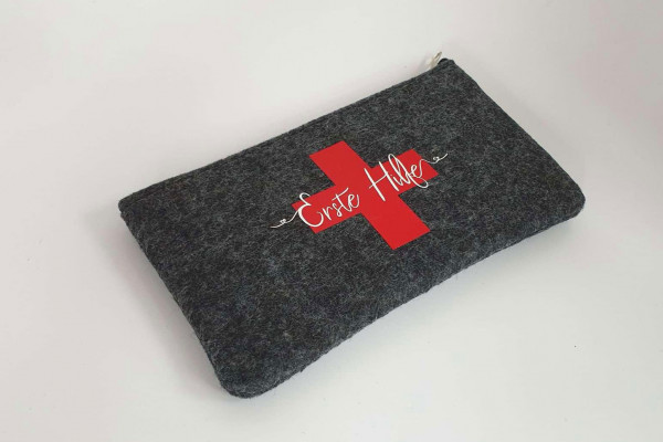 Kleine Erste Hilfe Tasche aus Filz 18x10 cm | Personalisiert mit Wunschtext | für Pflaster etc. | Filz-Notfall-Tasche | Geschenk – Bild 9