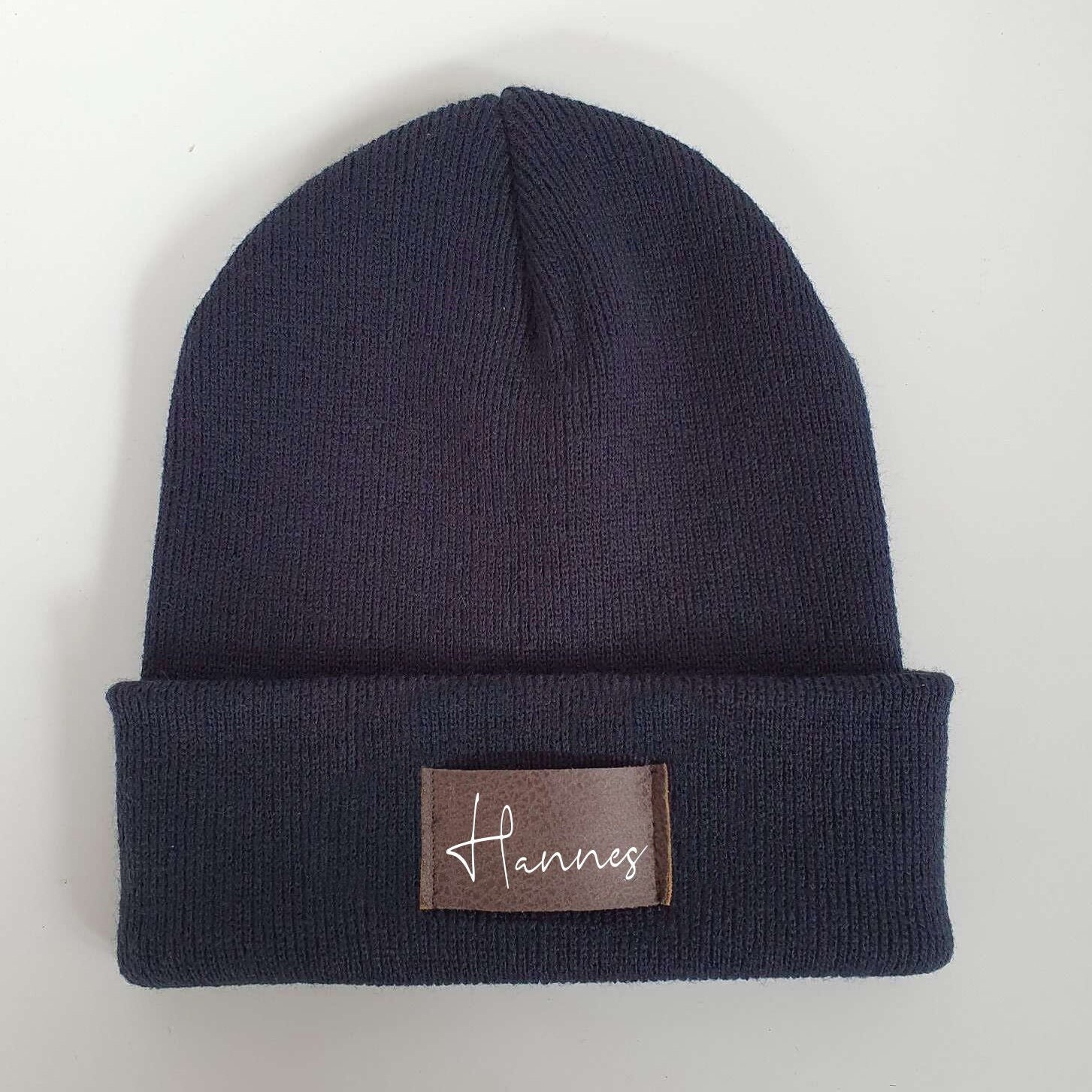 Kinder Mütze personalisiert | Hipster Beanie | Mütze | Wintermütze | Blaue Mütze mit Namen | Herbst – Bild 3