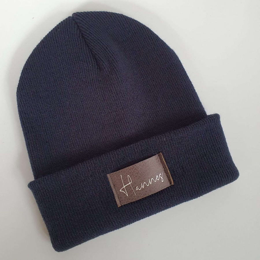Kinder Mütze personalisiert | Hipster Beanie | Mütze | Wintermütze | Blaue Mütze mit Namen | Herbst