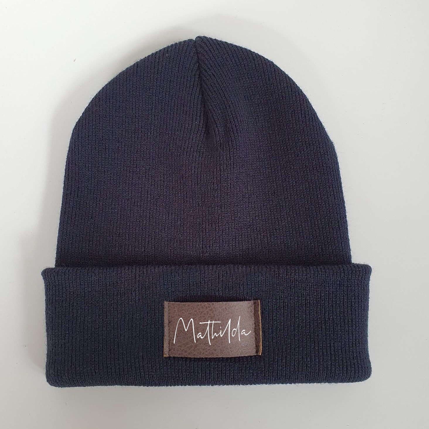 Kinder Mütze personalisiert | Hipster Beanie | Mütze | Wintermütze | Blaue Mütze mit Namen | Herbst – Bild 5