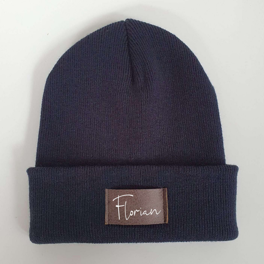 Kinder Mütze personalisiert | Hipster Beanie | Mütze | Wintermütze | Blaue Mütze mit Namen | Herbst