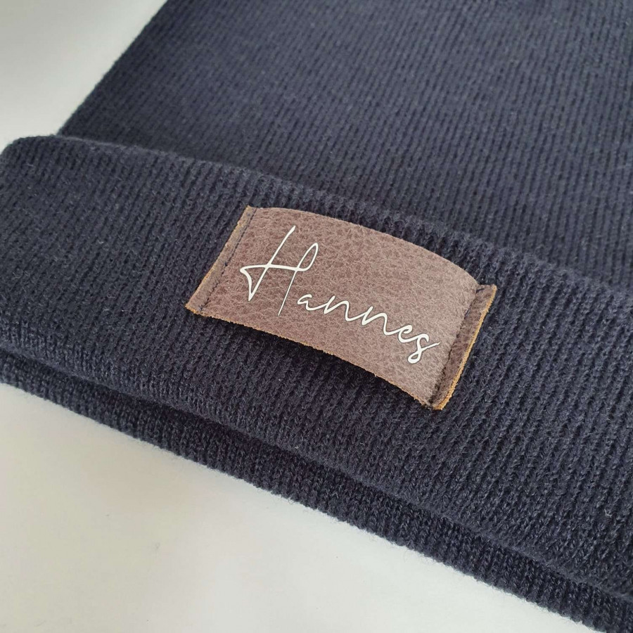 Kinder Mütze personalisiert | Hipster Beanie | Mütze | Wintermütze | Blaue Mütze mit Namen | Herbst