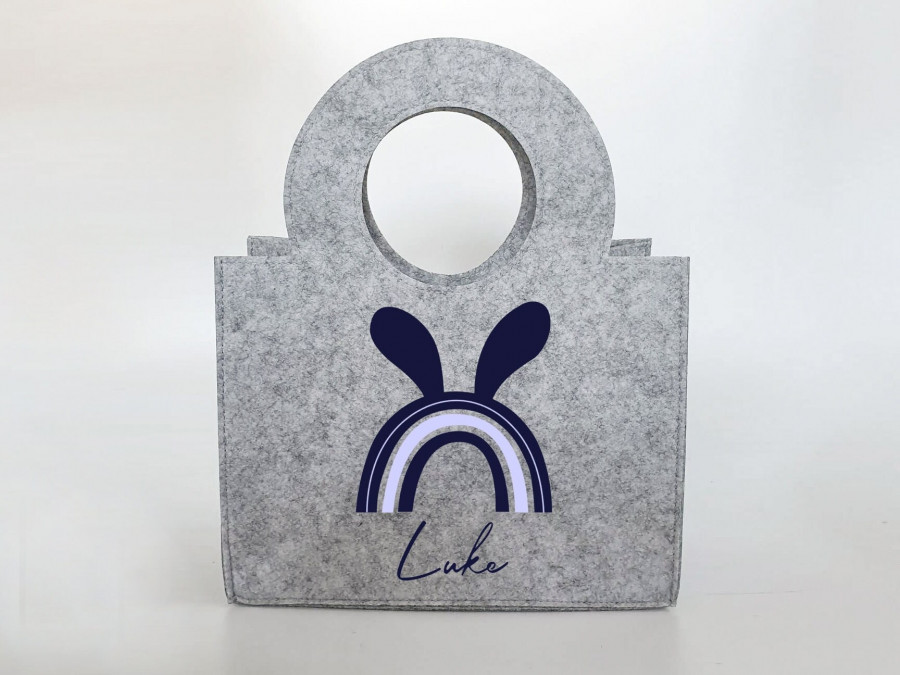 Personalisierte Oster-Tasche aus Filz 27 x 13 x 21 cm | Tasche mit Namen | Ostertasche | Osterkorb | Geschenk | Ostern