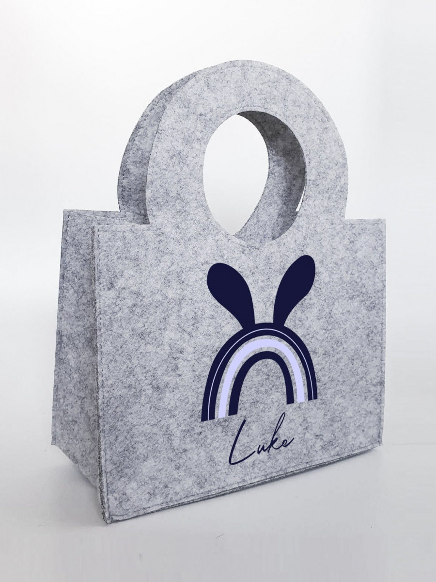 Personalisierte Oster-Tasche aus Filz 27 x 13 x 21 cm | Tasche mit Namen | Ostertasche | Osterkorb | Geschenk | Ostern