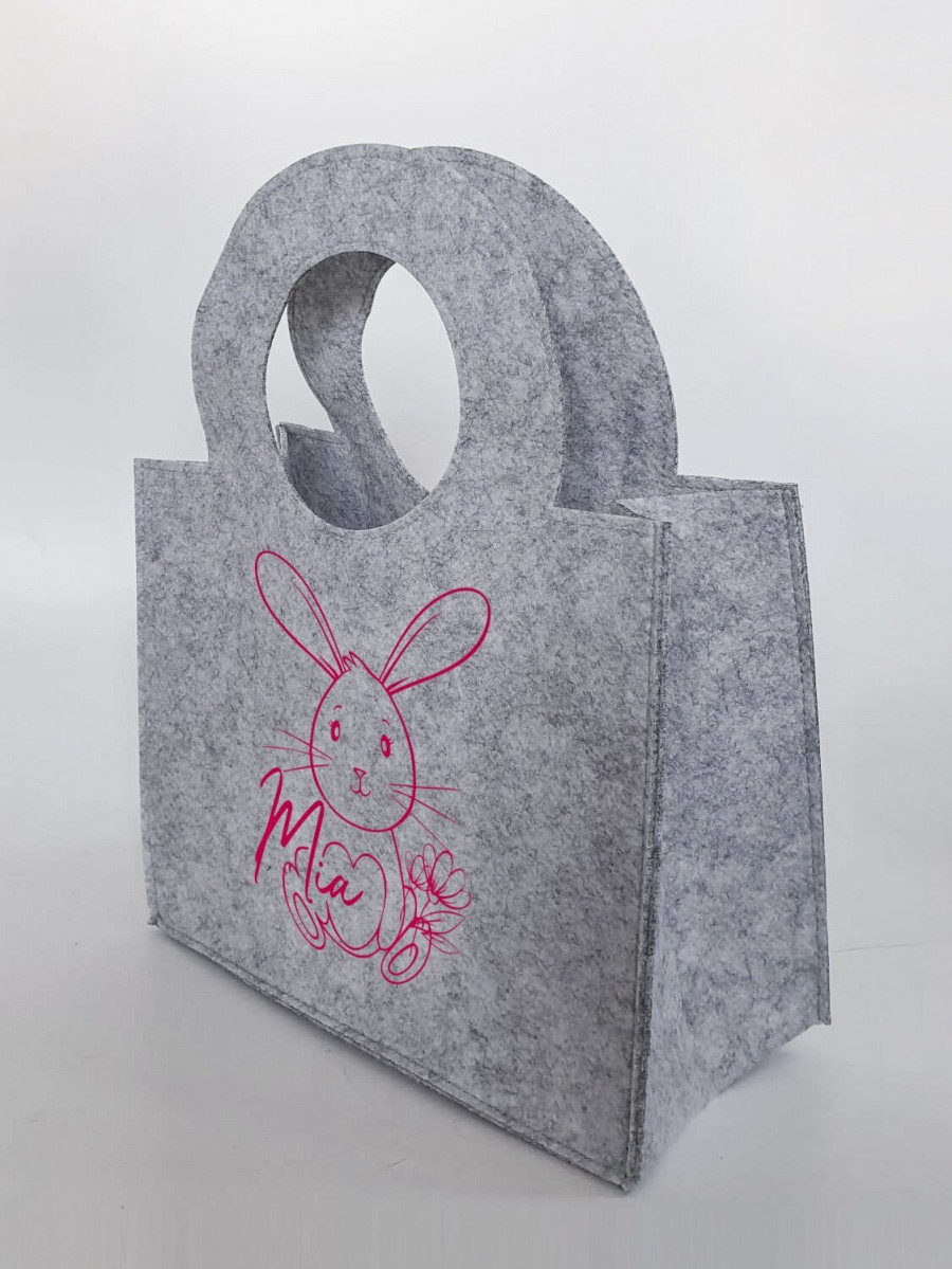 Personalisierte süße Ostertasche aus Filz 27 x 13 x 21 cm | Tasche mit Namen | Oster-Tasche | Osterkorb | Geschenk | Ostern