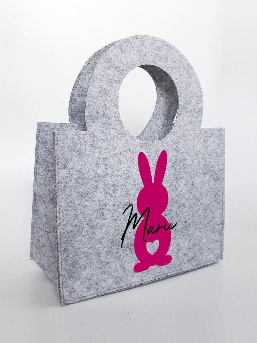 Personalisiertes Osterkörbchen aus Filz 27 x 13 x 21 cm | Tasche mit Namen | Ostertasche | Osterkorb | Geschenk | Ostern
